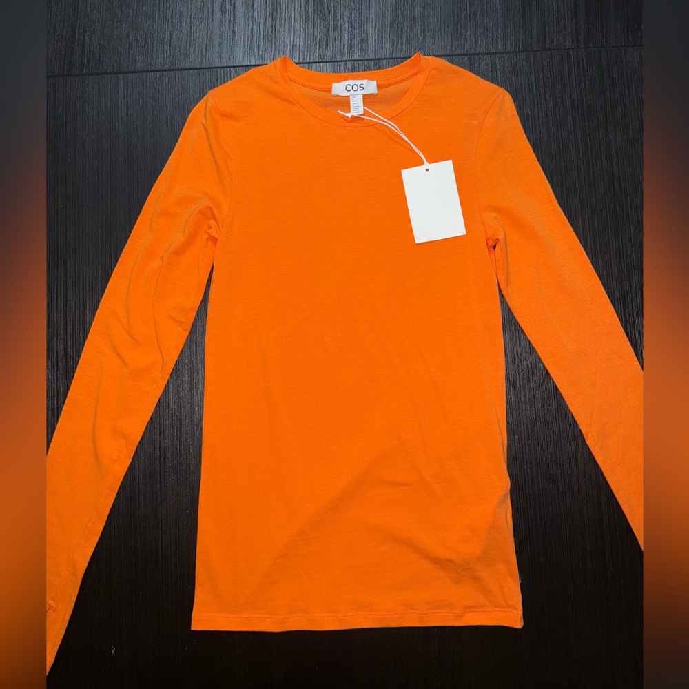 COS Vibrant Orange Crew Neck Top NWT